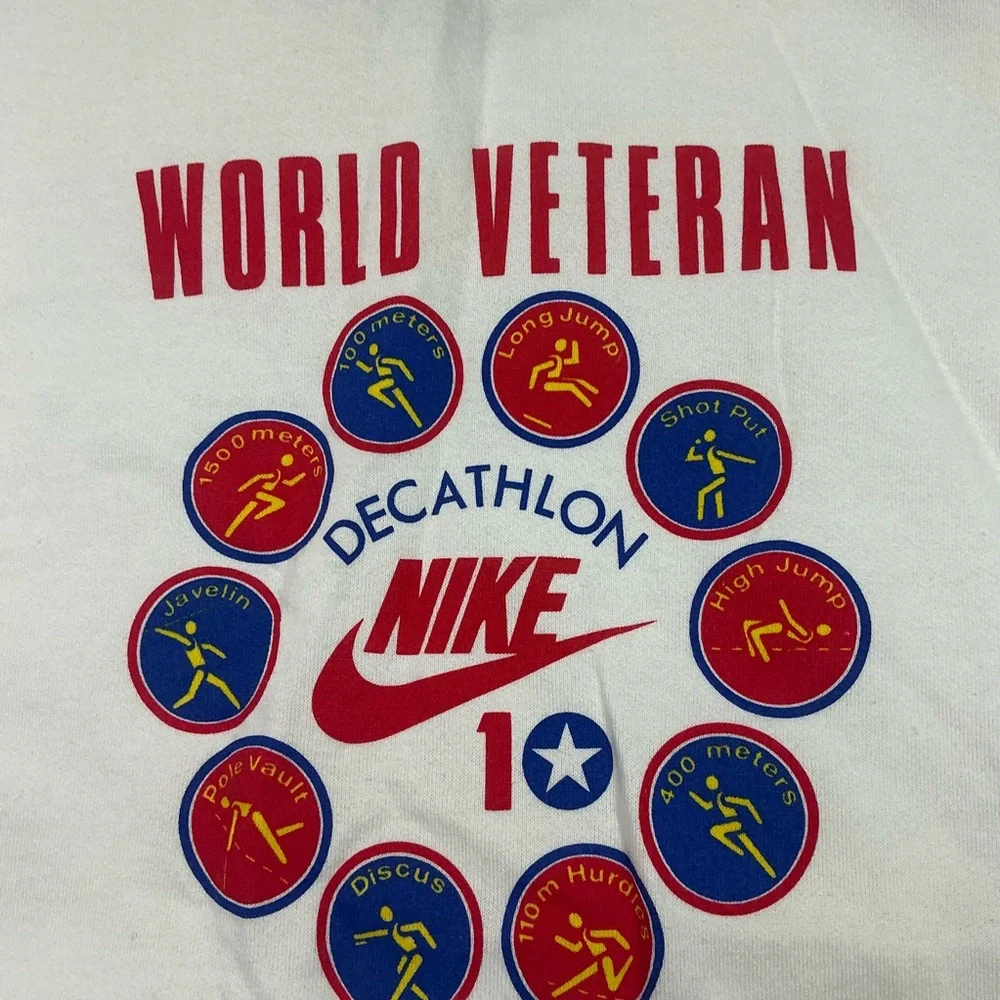Vintage Nike World Veteran 1989 decathlon games Crewneck USA made size XL